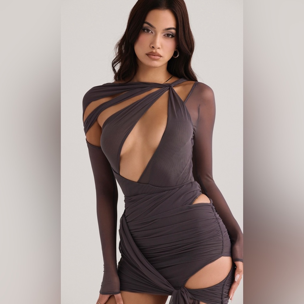 House of CB SHADOW ASYMMETRIC CUTOUT BODYSUIT SET
